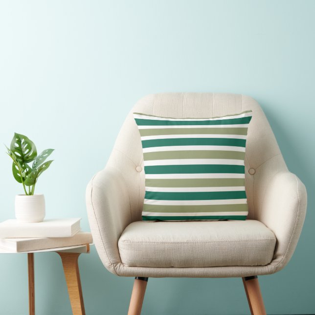 Gray Green Stripes Kudde (Stol)