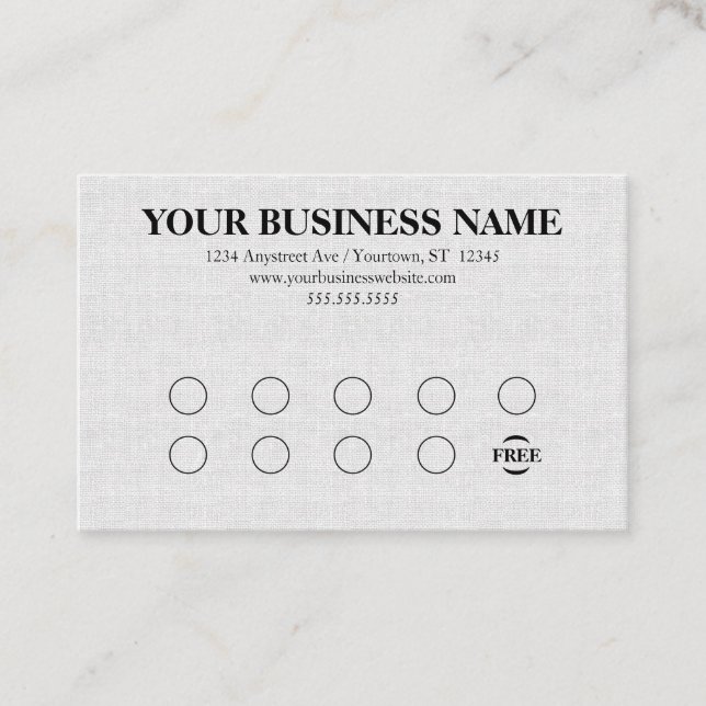 Gray Linen Look Generic Rewards Visitkort (Framsida)