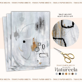 Gray Minimalist Abstract Decoupage Tissue Paper