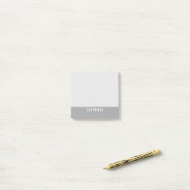 Gray minimalist custom name  post-it block