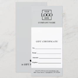 Gray Modern Business Personalized Gift Certificate