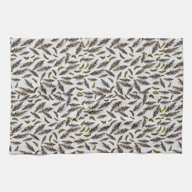 Gray Pinecones Evergreen Kitchen Towel Kökshandduk (Horisontell)