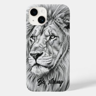 Gray Sketch Fierce Lion Be Strong Phone Case