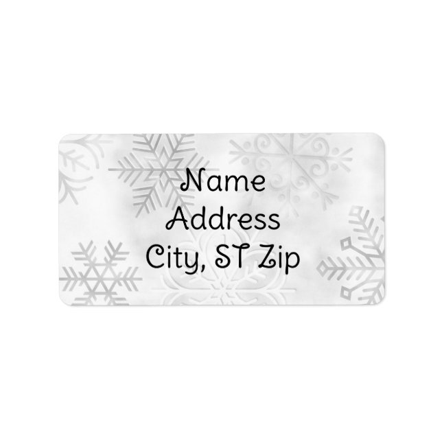 Gray Snowflakes Return Address Labels Adressetikett (Framsidan)