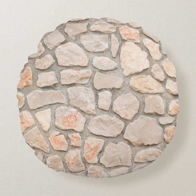 Gray stone wall background. stone, texture, wall,  rund kudde (Framsidan)