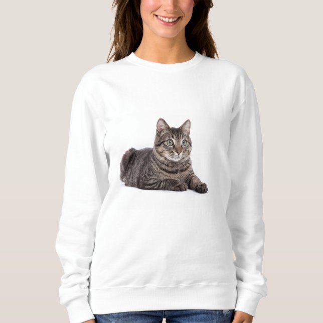 Gray Tabby Cat T Shirt (Framsida)