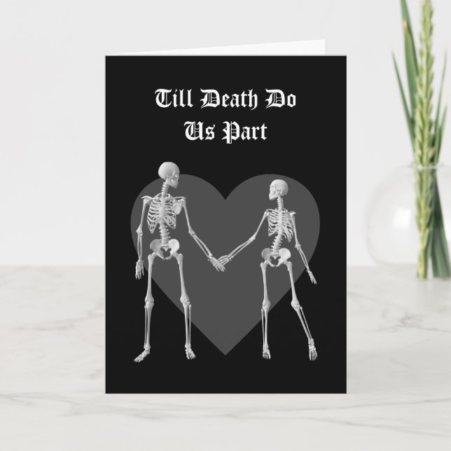 Gray Till Death Do Us Part Valentine's Day Card Tack Kort (Framsida)