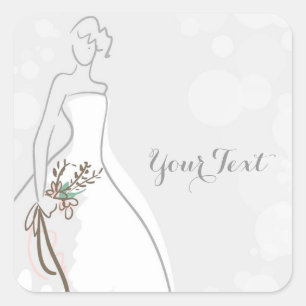 "Graycious" Bride Fyrkantigt Klistermärke