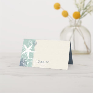 Grayed Jade Dusty Blue Beach Wedding Placeringskort