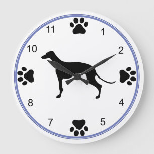 Grayhound Silhouette Stor Klocka