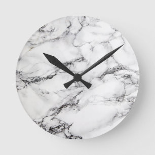 Grayish White Marble Rund Klocka