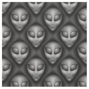 Grays Alien Head Extraterrestrial Fabric Tyg
