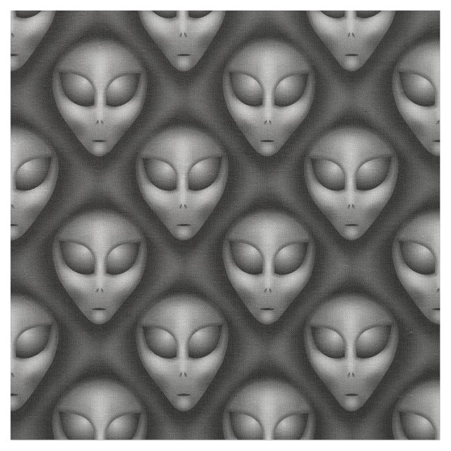 Grays Alien Head Extraterrestrial Fabric Tyg (Närbild)