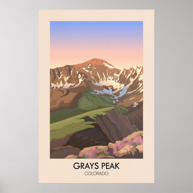 Grays Peak Colorado USA Reseskylt Poster (Framsidan)