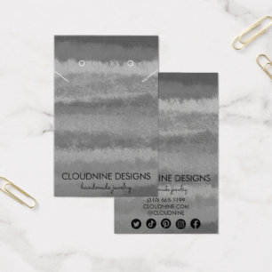 Grayscale Earring Necklace Jewelry Visning Card Visitkort