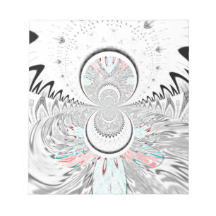 Grayscale Kaleidoscope Art-utskrift Anteckningsblock