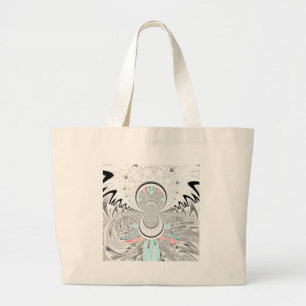 Grayscale Kaleidoscope Art-utskrift Jumbo Tygkasse