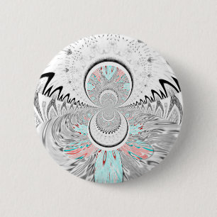 Grayscale Kaleidoscope Art-utskrift Knapp