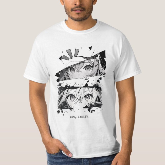 Grayscale Manga T-Shirt (Framsida)