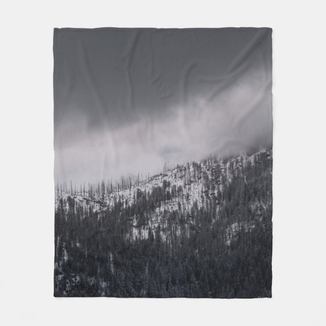 GRAYSCALE PHOTO AV TRÄD FLEECEFILT (Framsidan)