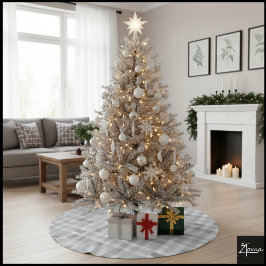 Grayscale Pixelated Plaid Digital Static Texture Julgransmatta Borstad Polyester