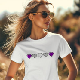 Graysexual Flagga Pixel Heart T Shirt