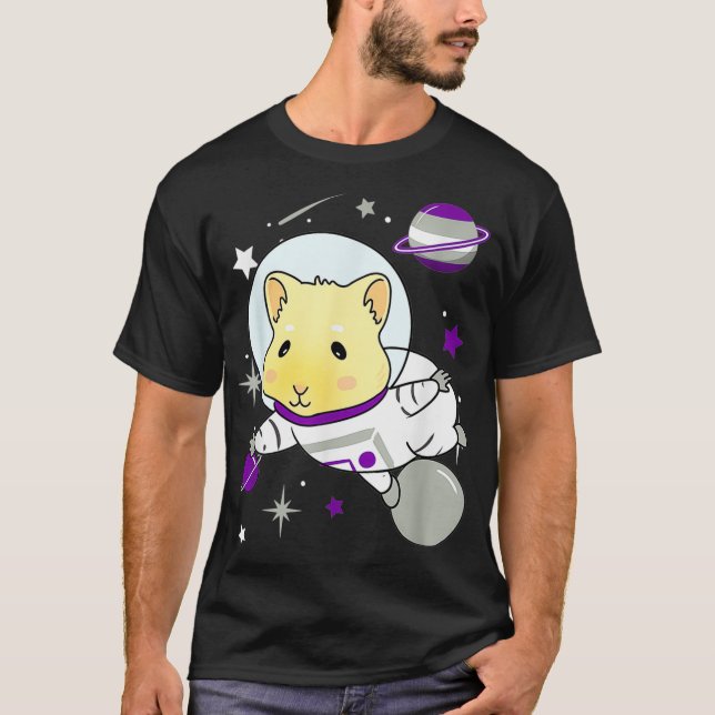 Graysexual Guinea Gris in Space Graysexual Pride T Shirt (Framsida)