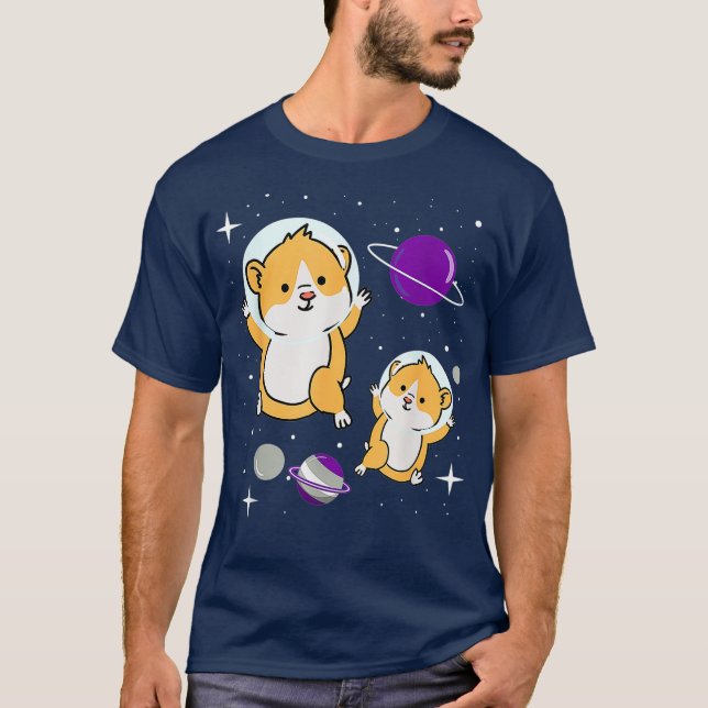 Graysexual Hamster in Space Graysexual Pride T Shirt (Framsida)