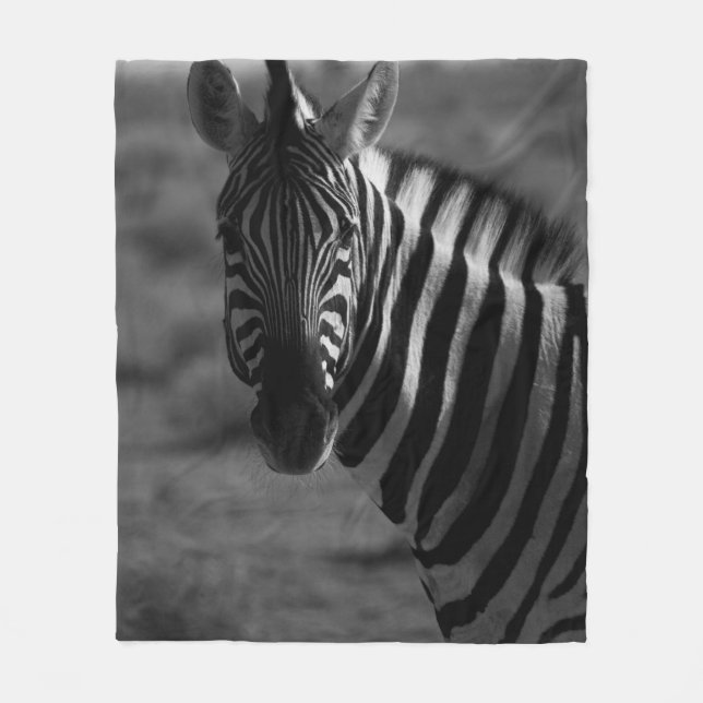 GRAYSKALA FOTO AV ZEBRA FLEECEFILT (Framsidan)
