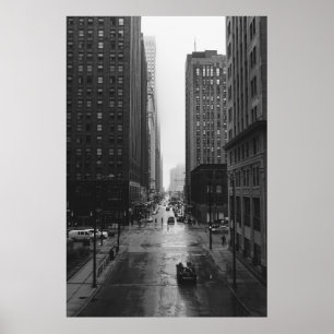 GRAYSKALE PHOTO OF CITY STREET POSTER