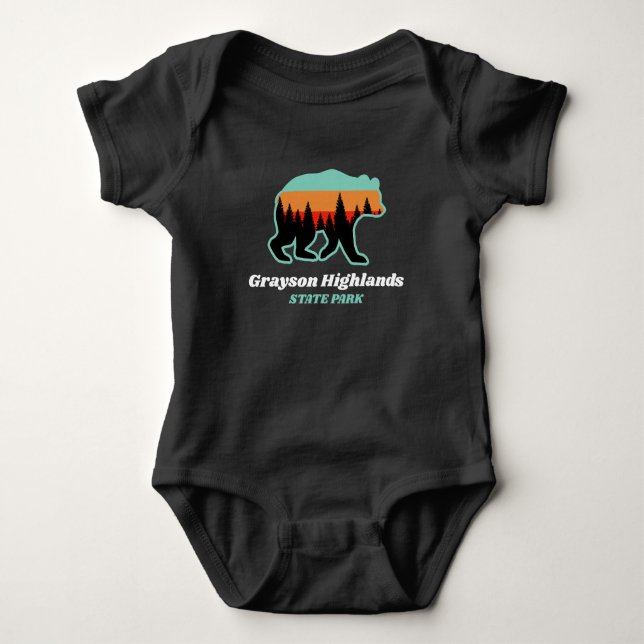 Grayson Highlands State Park Virginia VA Bear T Shirt (Framsida)