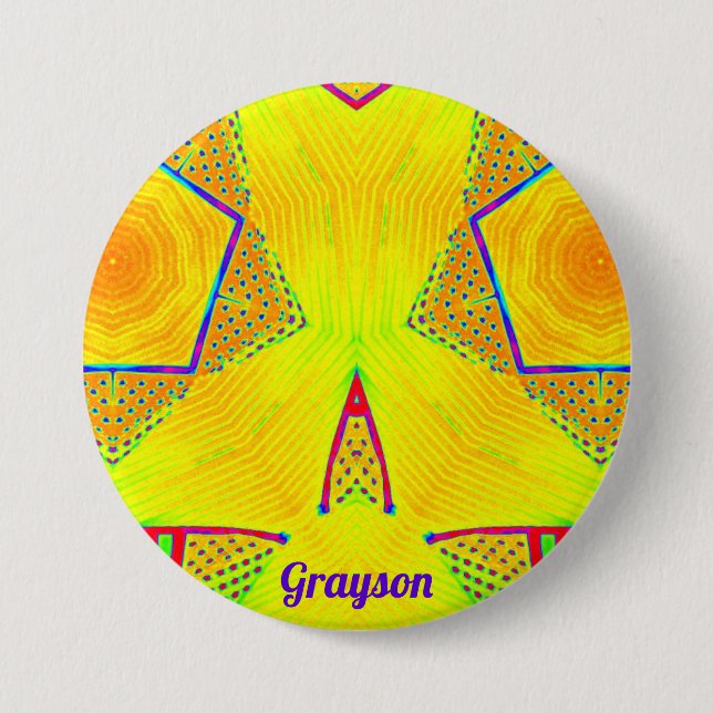 GRAYSON ~ Shades Gult, Red, Orange, Blue, Grönt Knapp (Framsida)