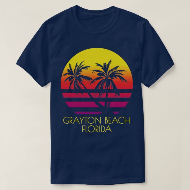 Grayton Beach Florida Tropical Handflatan Träd Vac T Shirt (Design framsida)