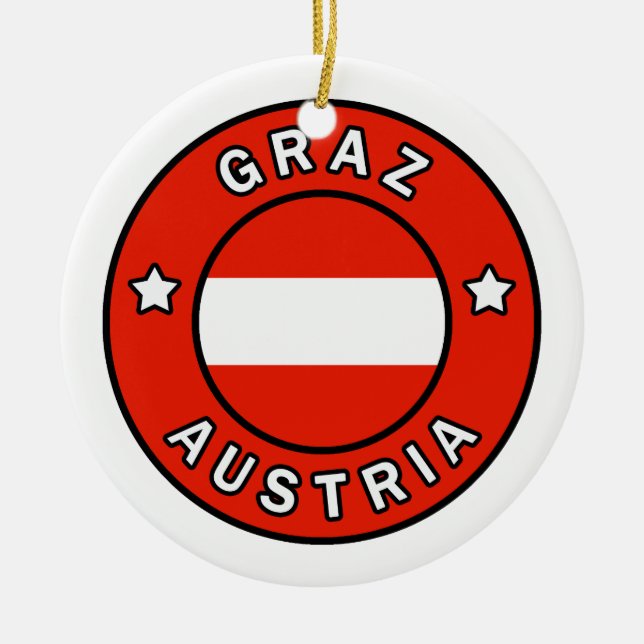 Graz Austria Julgransprydnad Keramik (Framsidan)