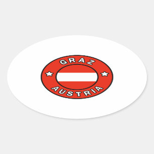 Graz Austria Ovalt Klistermärke