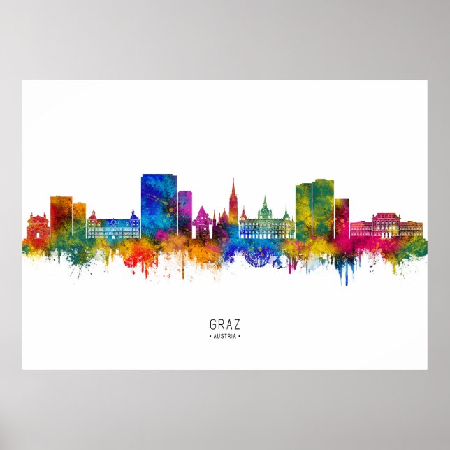 Graz Austria Skyline Poster (Framsidan)