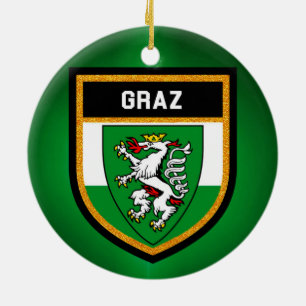Graz flagga julgransprydnad keramik