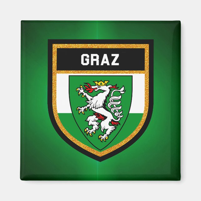 Graz Flagga Magnet (Framsidan)