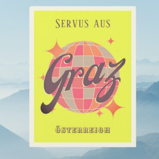 Graz Österrike Österrike neon disco vykort