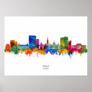 Graz Österrike Siluett Poster