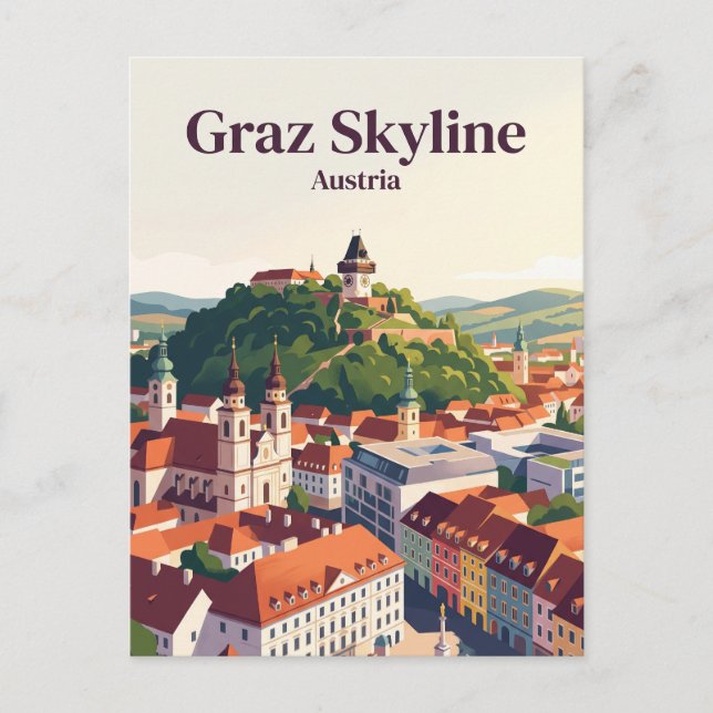 Graz Panorama Österrike Vykort (Framsida)