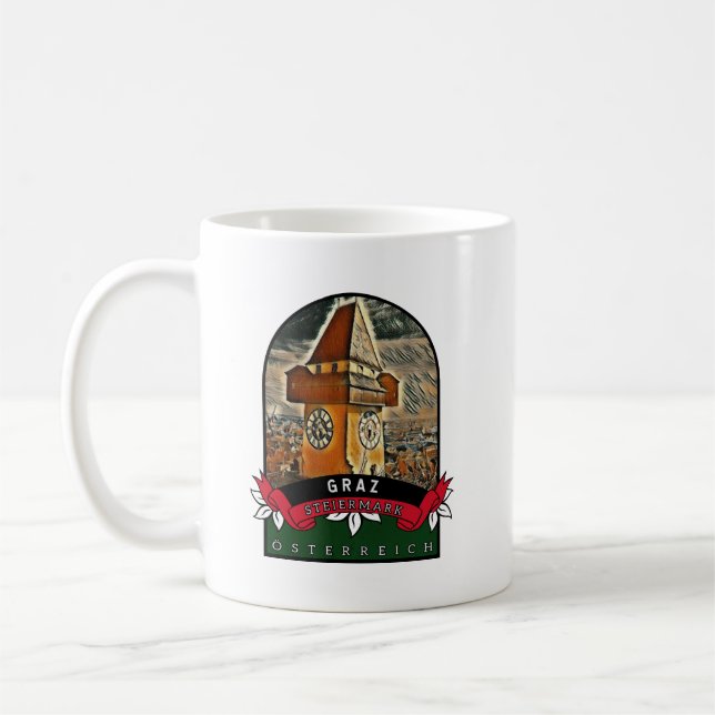 Graz Steiermark  Österreich Souvenir  Kaffemugg (Vänster)