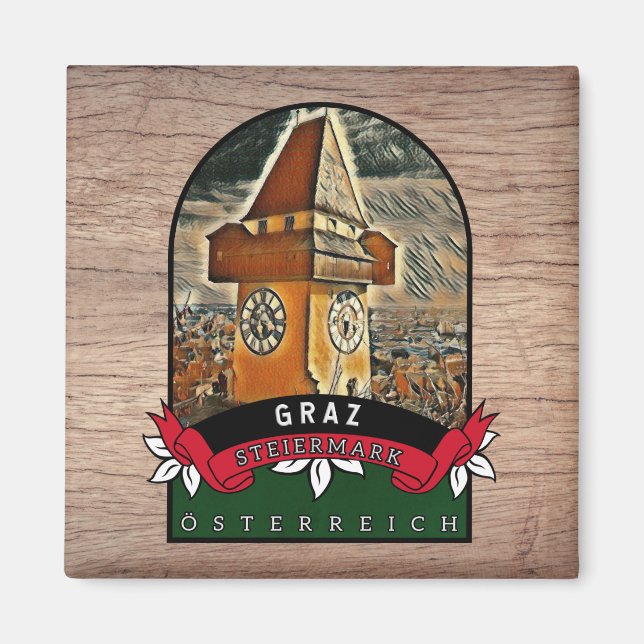 Graz Steiermark Österreich Souvenir Küchen Magnet (Framsidan)