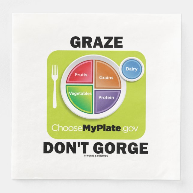 Graze Gorge (MyPlate Food Group Attitude) Pappersservett (Framsida)