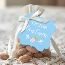 Grazie Con Cuore Italienska Tack Blå