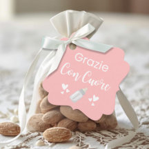 Grazie Con Cuore Italienska Tack Rosa