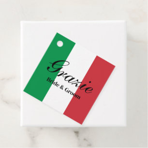 Grazie Italienska flagga av Italien bröllopsfest Gåvor Etiketter