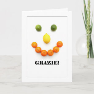 Grazie - italienska Tack Limone Card Kort