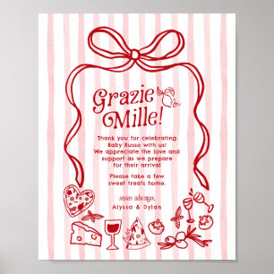 Grazie Mille Whimsical Italienska Citron Baby Show Poster