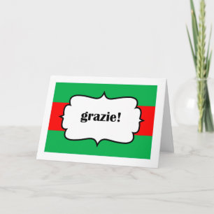 Grazie tack i det Italiano kortet Kort